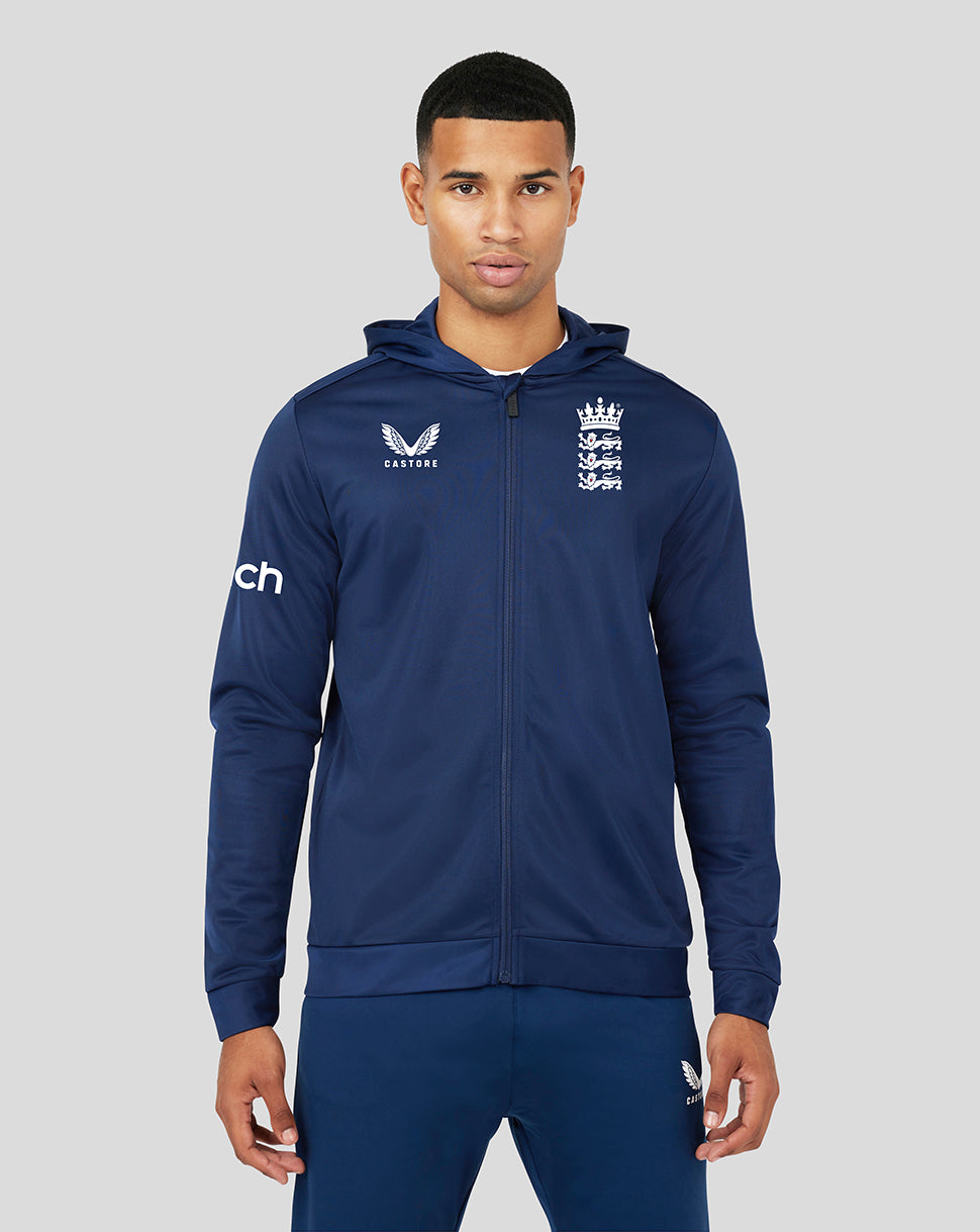 Men's England Cricket Training Zip Through Hoodie - Navy