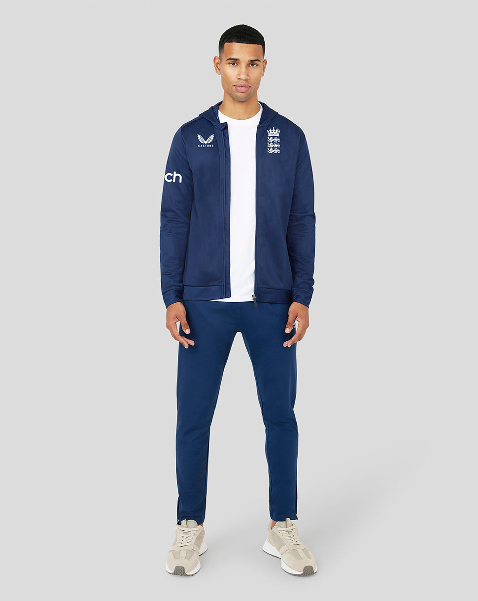 Men's England Cricket Training Zip Through Hoodie - Navy